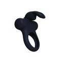 Frisky Bunny Vibrating Ring Black Pearl