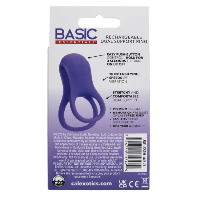 Basic Essential Rechargeable Dual Support Ring - Purple