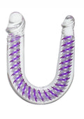 Art Deco AC/DC Double Dildo - Clear/Purple - 12.25in