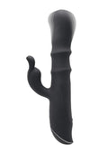 Ringmaster Rechargeable Silicone Rabbit Vibe Ring - Black
