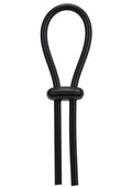 Rock Solid Lasso Double Lock Adjustable Silicone Cock Ring - Black