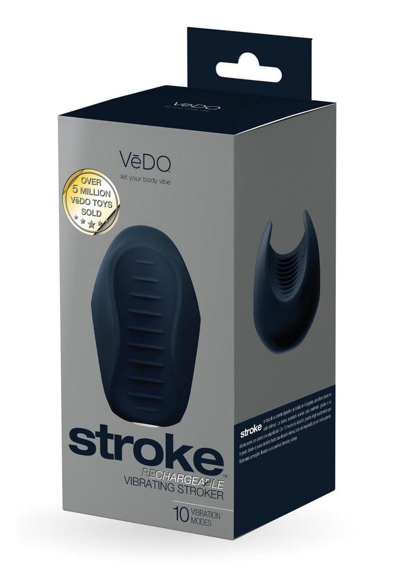 Vedo Stroke Silicone Rechargeable Vibrating Stroker - Black
